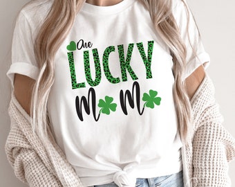 One Lucky Mama Svg, Leopard St. Patrick's Day Svg ,St Patricks Mom Clover Shirt, St. Patrick's Gift Idea Cutting File for Cricut