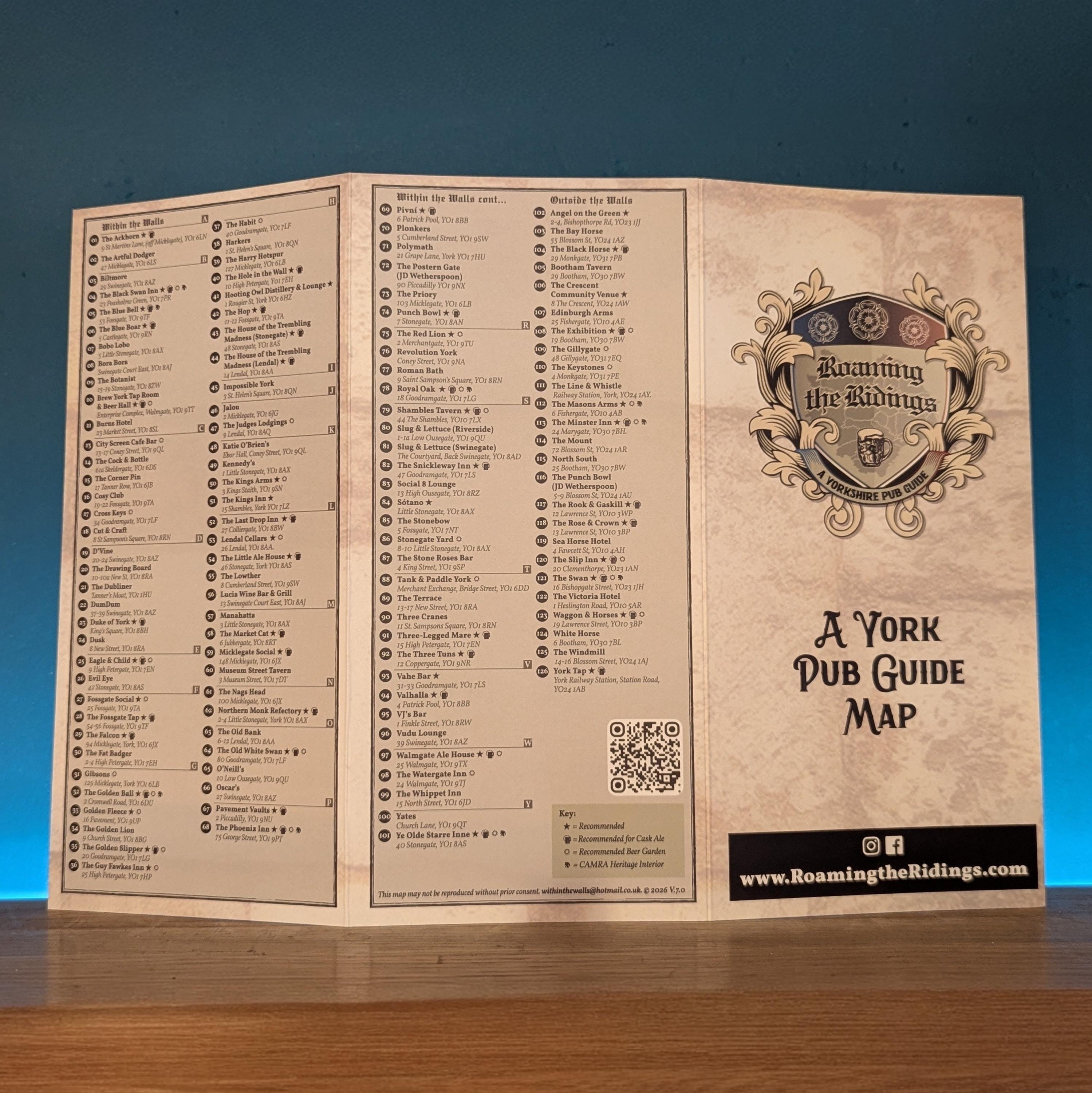 York Pub Guide Map - Pocket Guide 2026 - Etsy