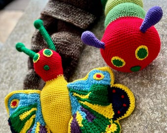The Hungry Caterpillar, Butterfly & Cocoon Digital Crochet Pattern