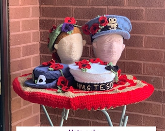 4 Armed forces Hats Crochet Pattern