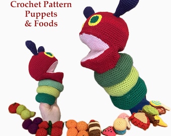 The Hungry Caterpillar Hand Puppets Digital Crochet Pattern