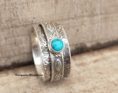 Turquoise Ring, Worry Ring, Women Ring, Spinner Ring, Natural Turquoise, Bohemian Ring, Gemstone Ring, Dainty Ring, 925 Silver Ring