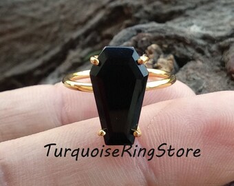 Mookaite and Onxy Floating Twin Stone Statement ring in Sterling