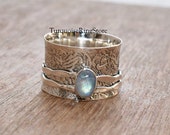 Moonstone Ring, Spinner Ring, Anxiety Ring, Boho Ring, Handmade Ring, Fidget Ring, Promise Ring, Meditation Ring, Women Ring, Gift For Her