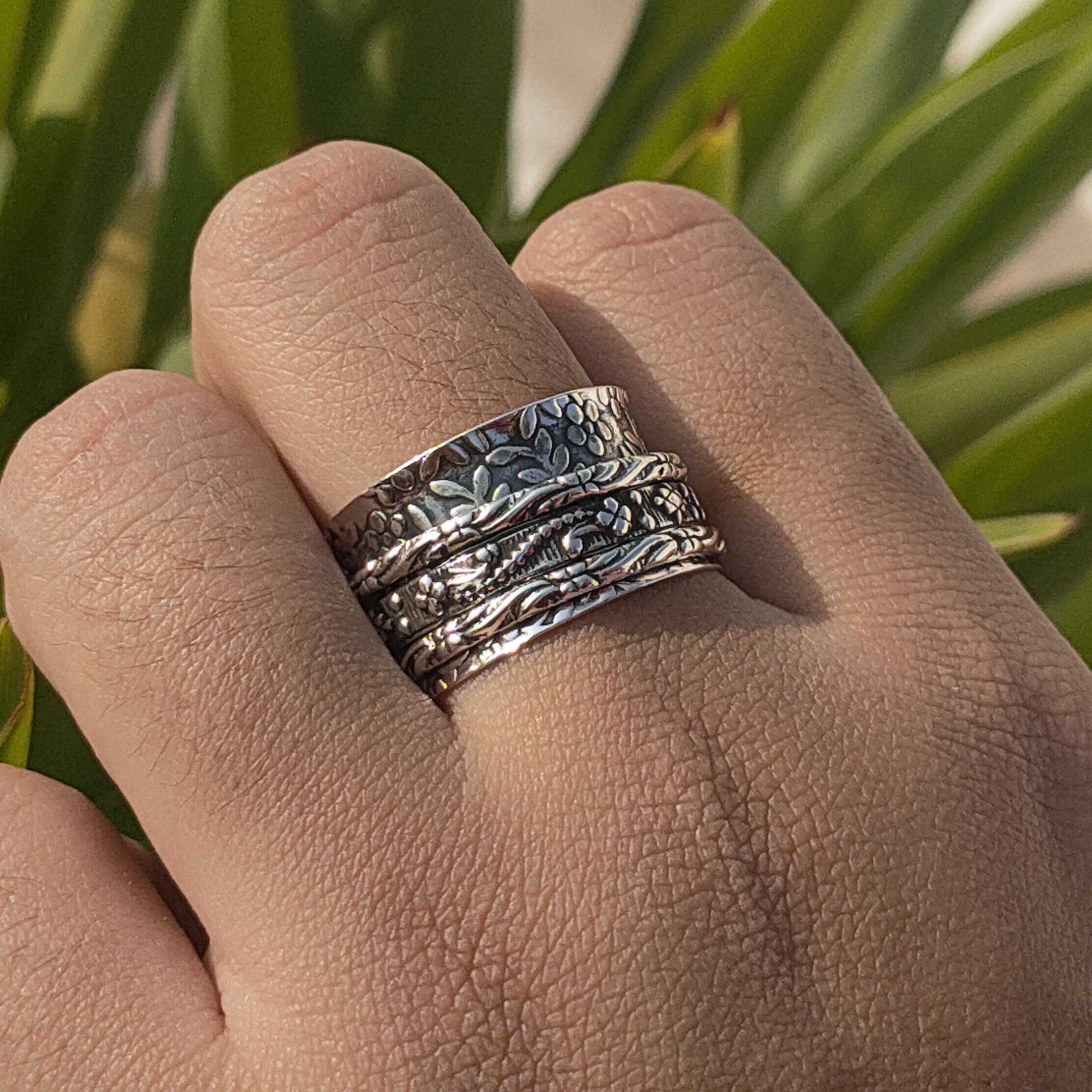 Anxiety Ring Thumb Ring Women Spinner Ring Handmade Ring Etsy