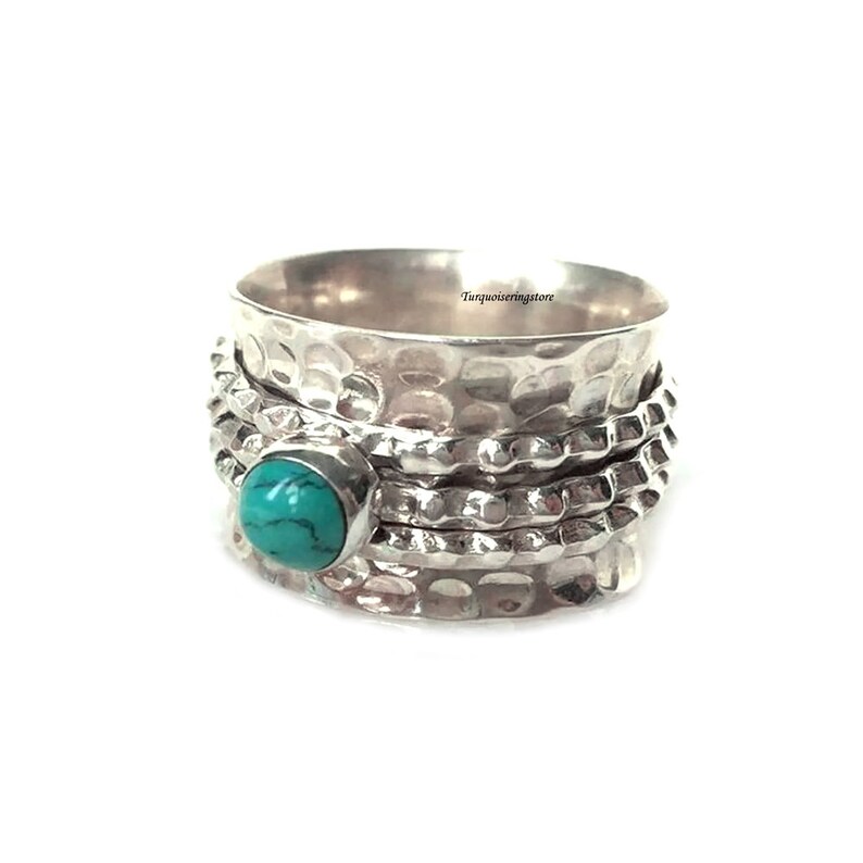 Unisex Ring Worry Ring Boho Ring Natural Turquoise Turquoise Jewelry Thumb Ring Christmas Gift Spinner Ring Turquoise Ring Etsy