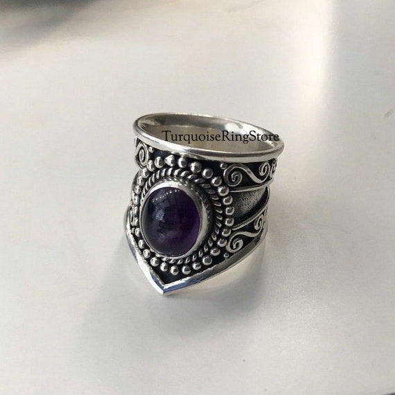 Amethyst Ring Gemstone Ring Statement Ring Handmade Ring | Etsy