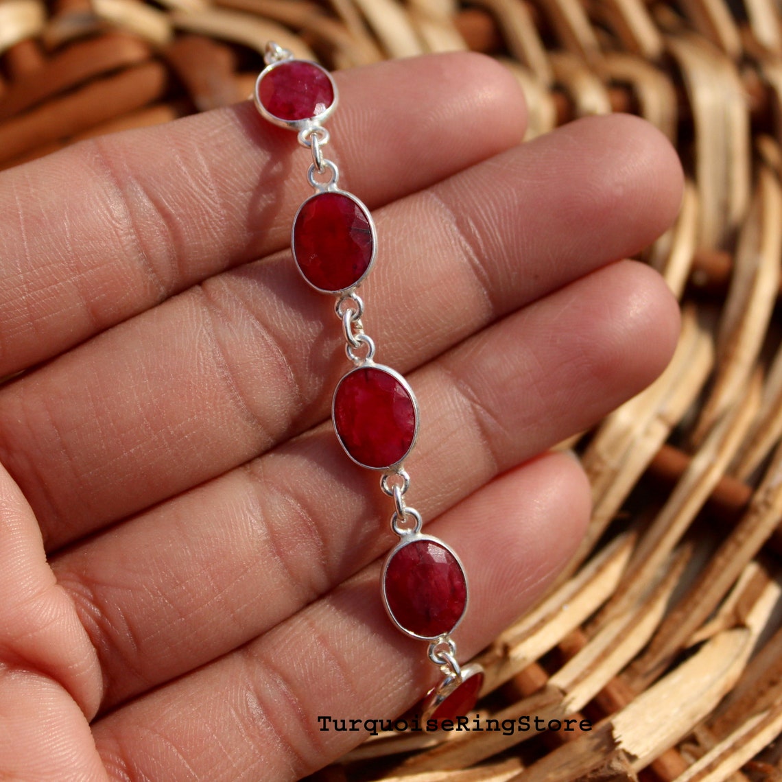 Ruby Bracelet Gemstone Bracelet Statement Bracelet Natural | Etsy
