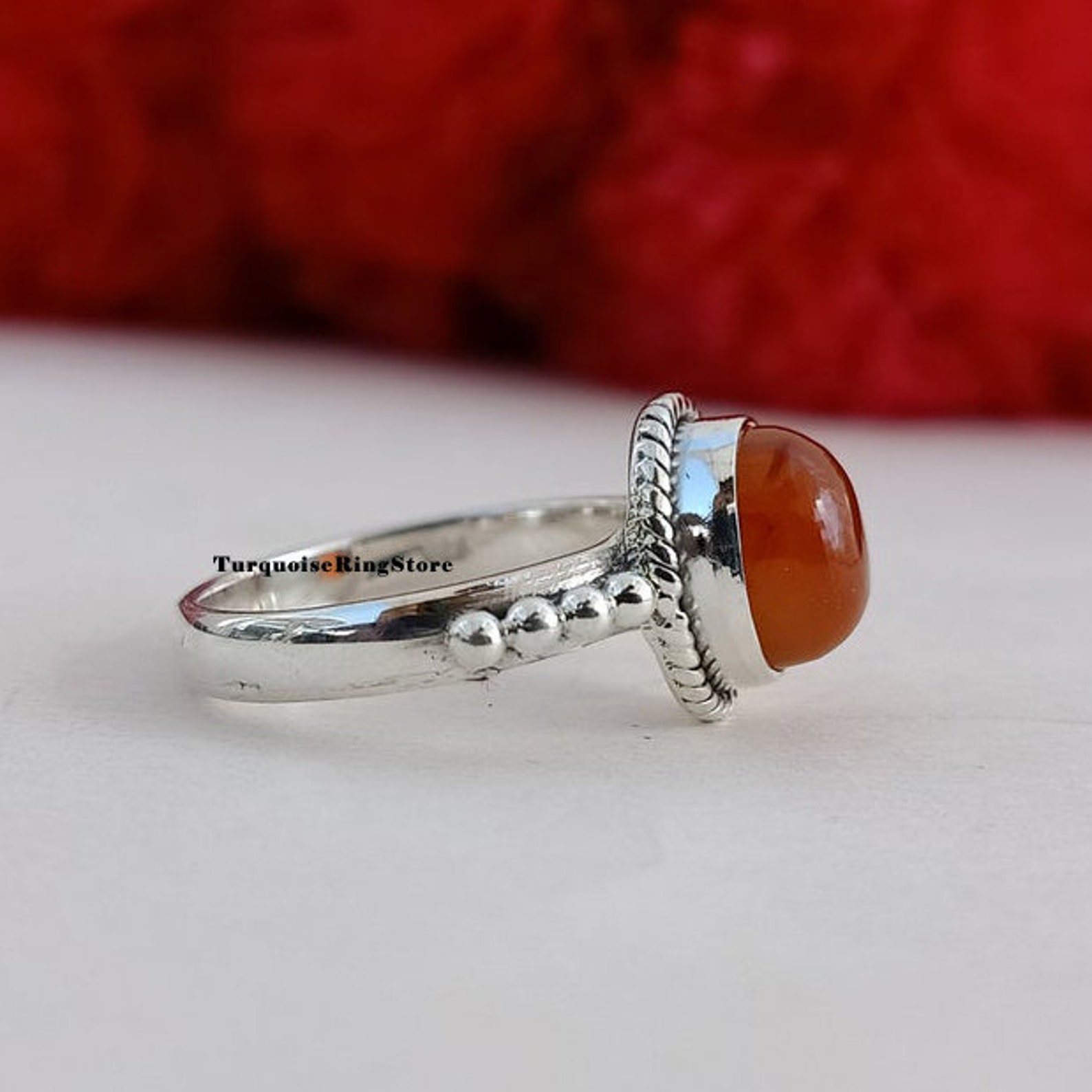 Carnelian Ring Women Ring Handmade Ring Natural Carnelian Etsy