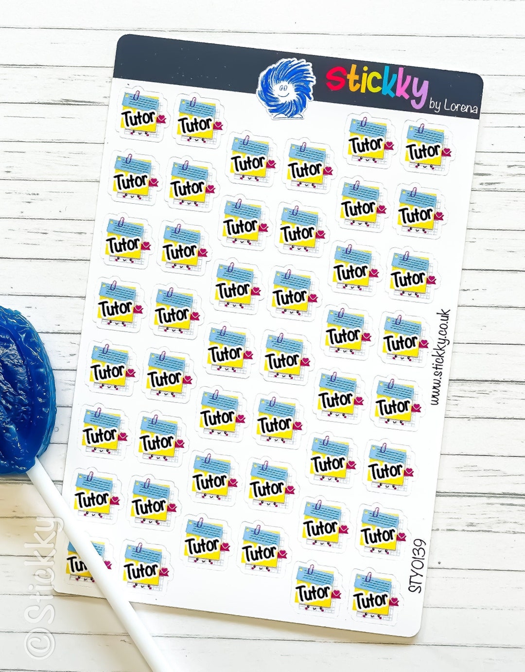 Tutor Post-it Stickers Sheet – Planner, Journal, Diary Planner Supplies ...