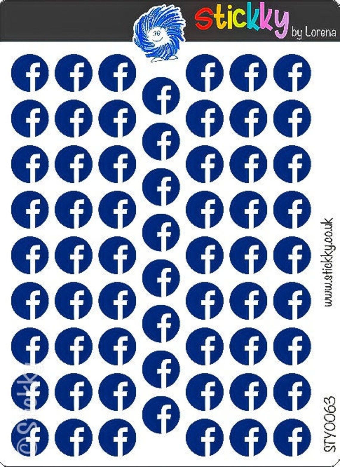 Facebook Sticker Sprite Social Media Facebook Logo Stickers Sheet.- - Etsy