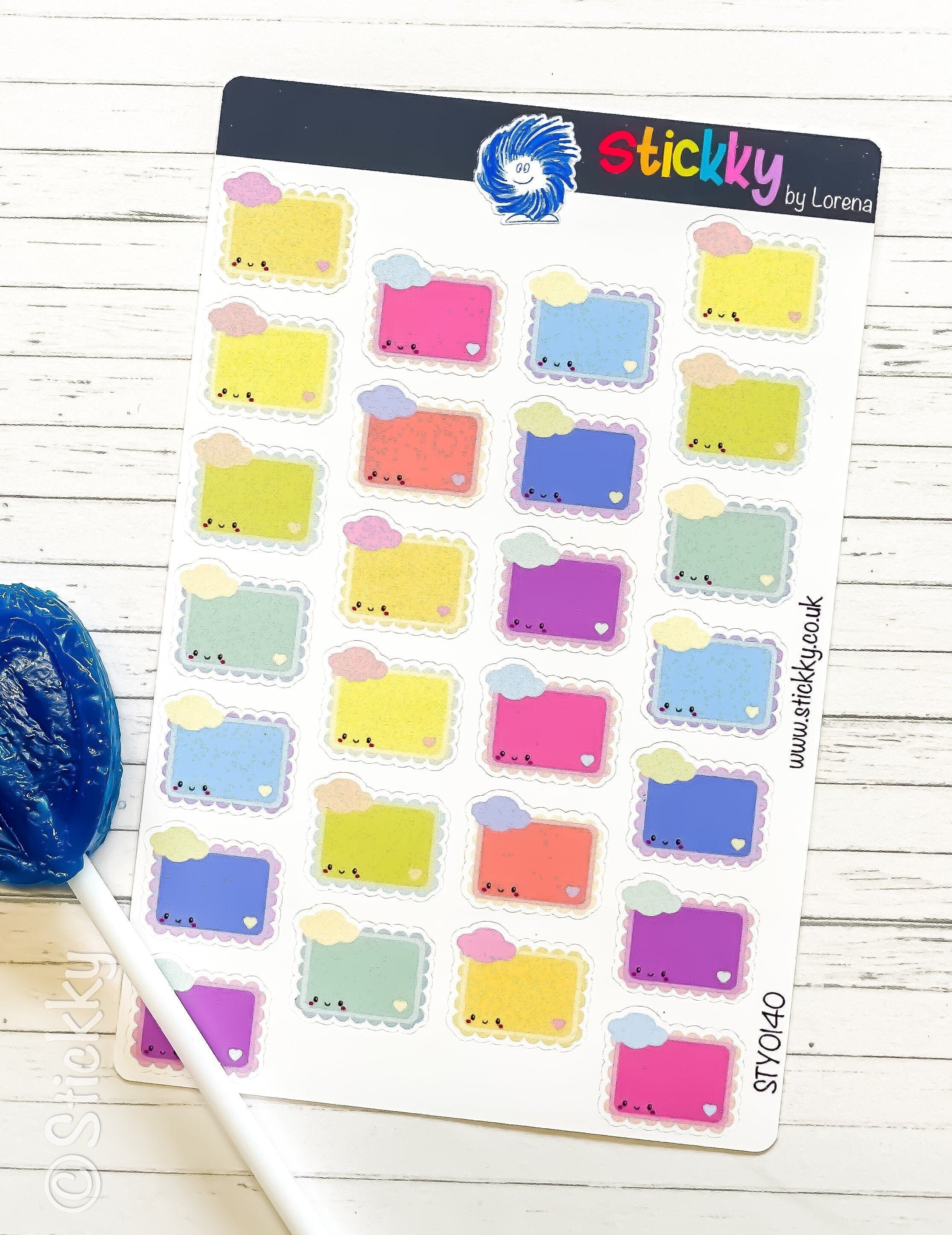 Rainbow Cloud Boxes Planner Stickers Sheet (40 Small or 15 Medium) - Etsy