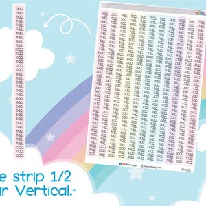 Time strip 1/2 hour Vertical Functional Stickers Sheet.-