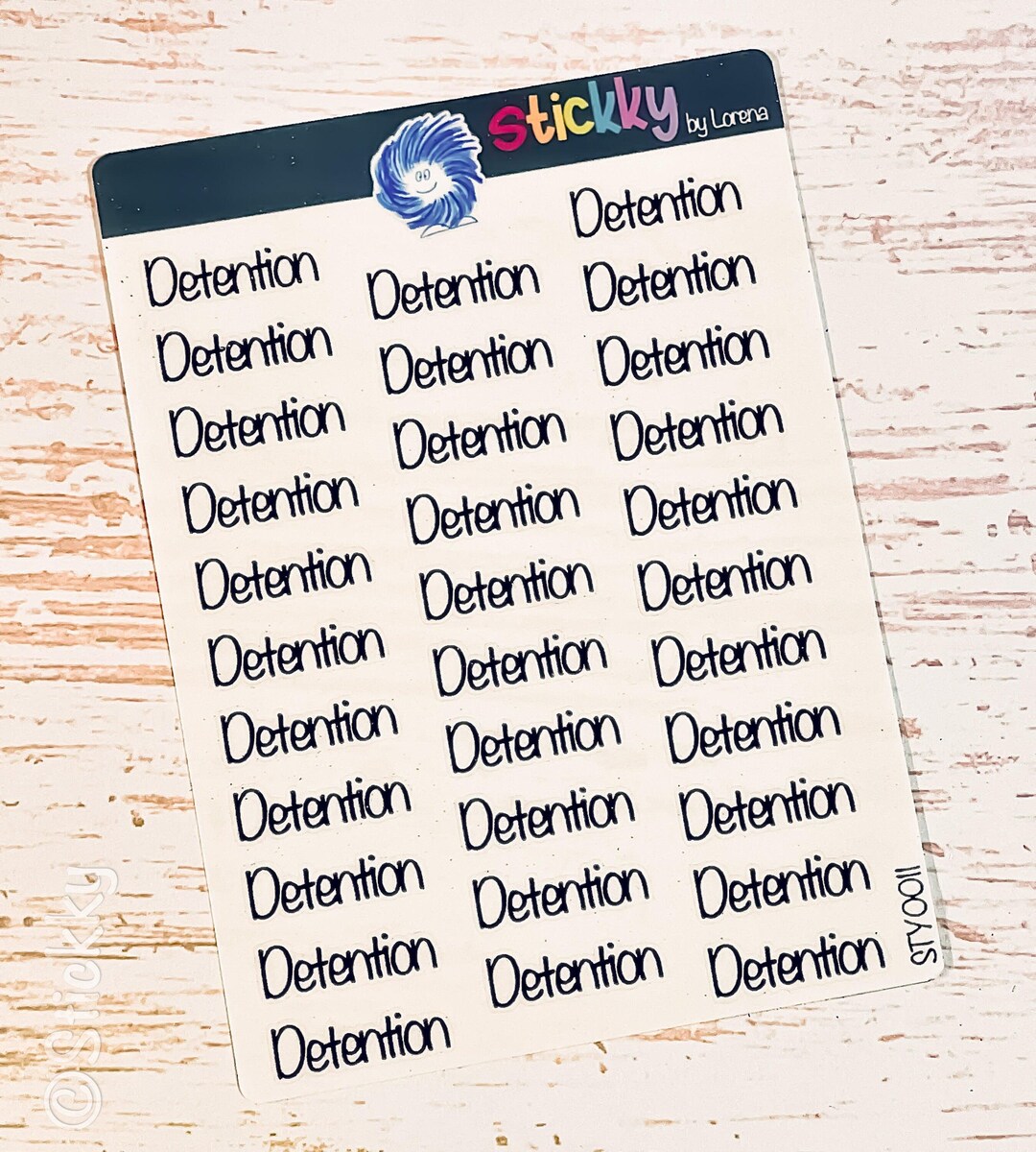 Detention Script Planner Transparent Stickers Sheet - Etsy