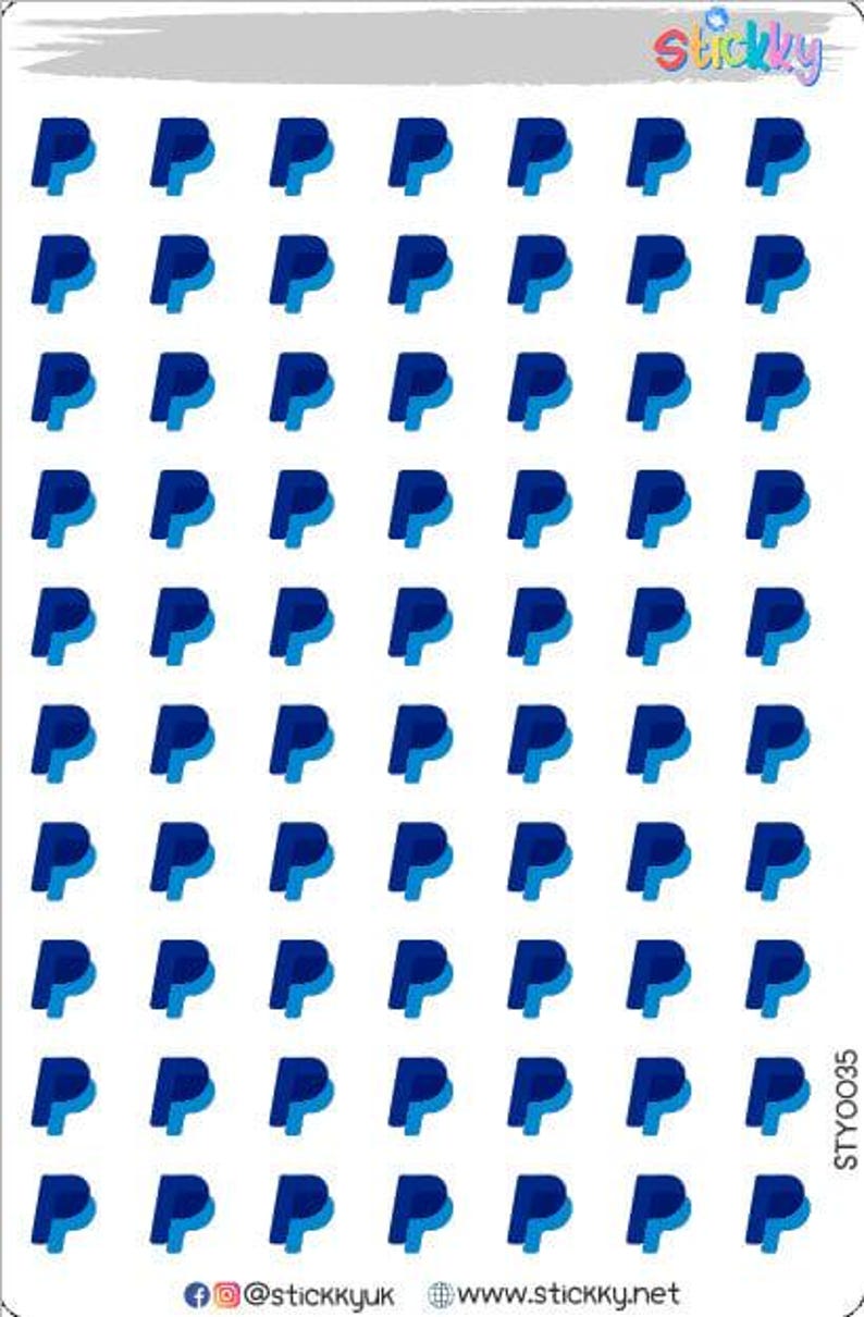 Arkusz naklejek z logo PayPal. zdjęcie 2