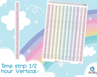 Feuille d'autocollants fonctionnels verticaux d'une demi-heure.