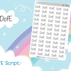 Foglio di adesivi trasparenti per la pianificazione degli script del Duca di Edimburgo (DofE)