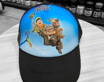 Up mr fredrickson painted hat for kids . Balloon house. Let the adventure begins. adjustable size suitable from 2 to 10 years