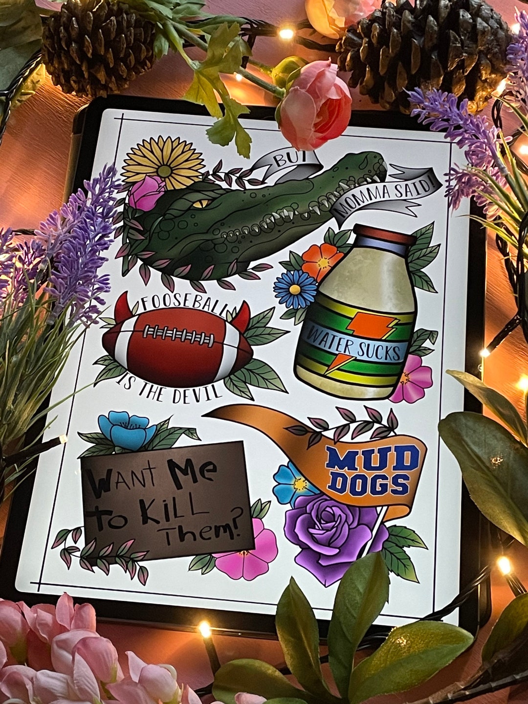 Waterboy Tattoo Flash Etsy