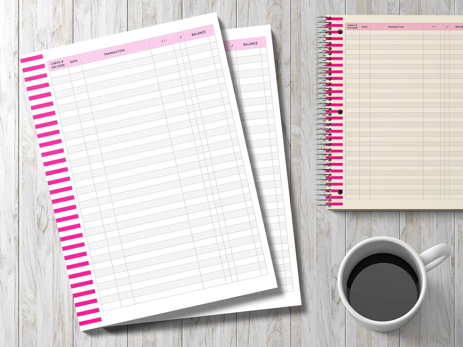 Checkbook Transaction Register Template Printable PDF file | Etsy