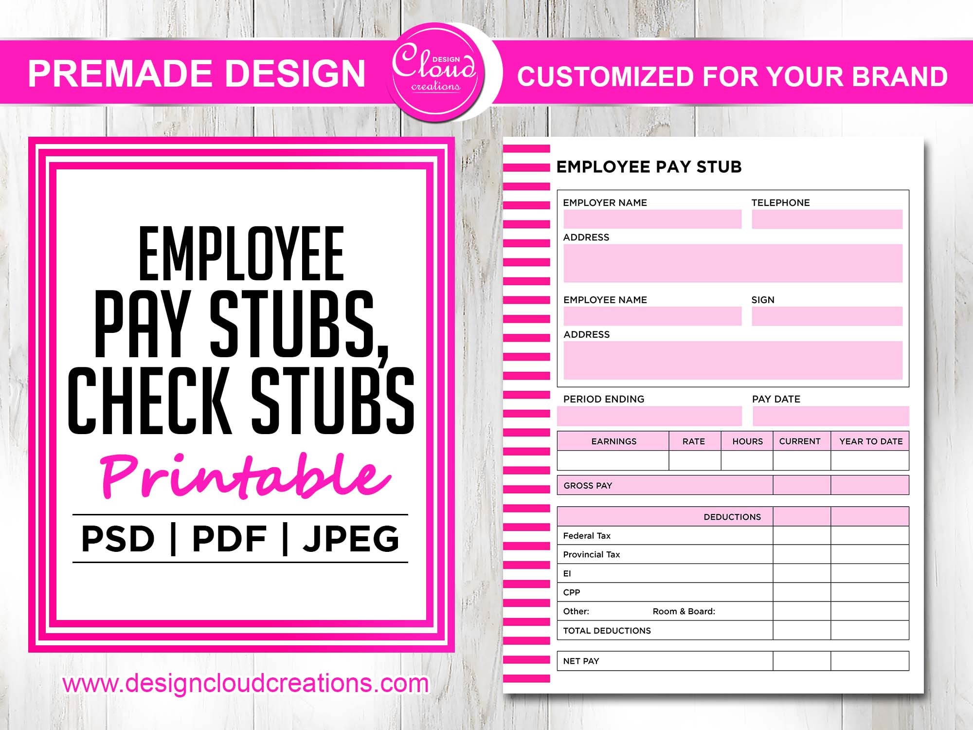 Blank Check Stubs Template Printable PDF file  Pay Stubs  Employee Pay  Stubs  PSD File 23 For Blank Pay Stub Template Word Blank Check Stubs Template Printable PDF file  Pay Stubs  Employee Pay  Stubs  PSD File 23 For Blank Pay Stub Template Word