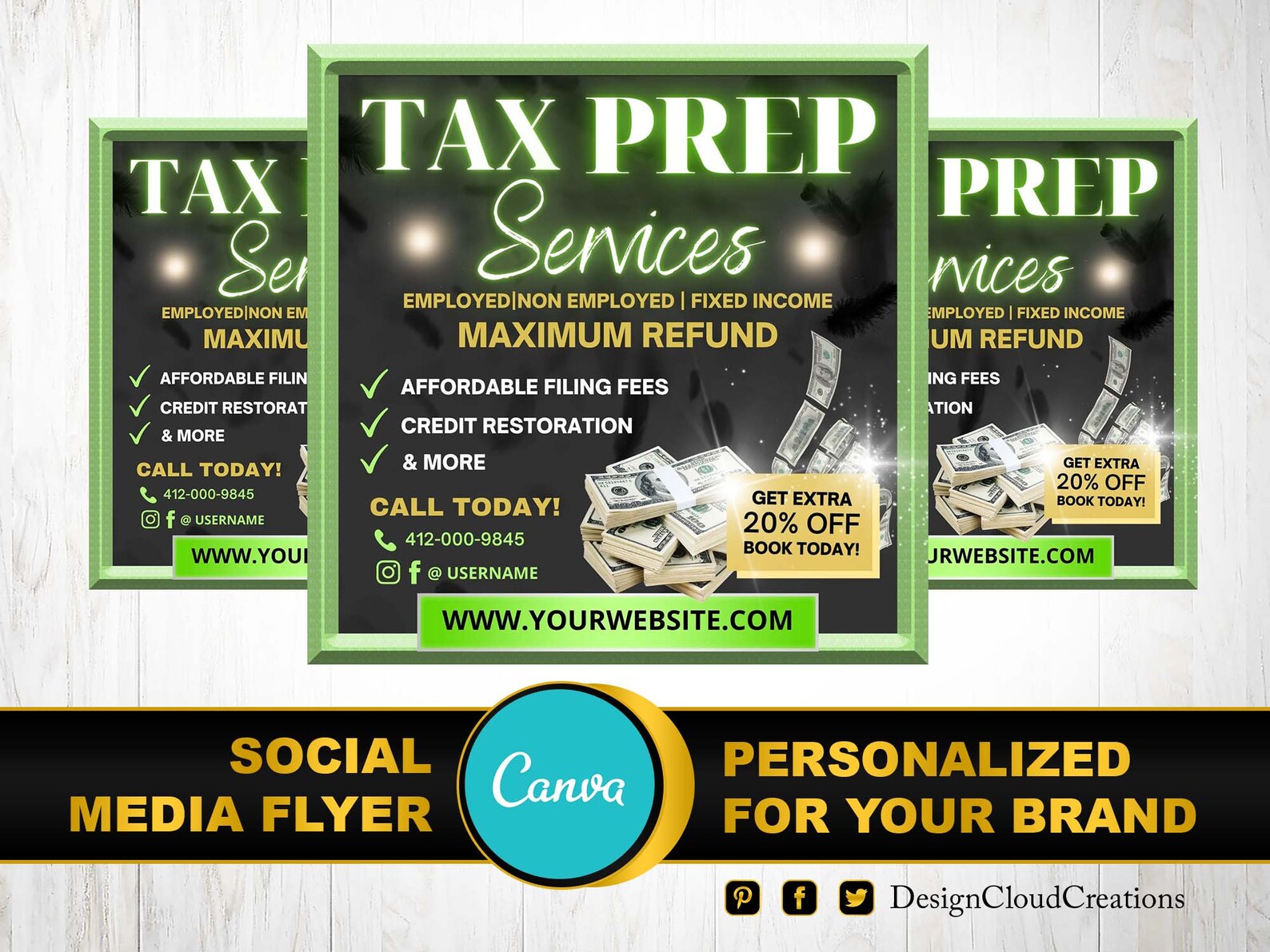 TAX PREPARER FLYER D.I.Y Canva Tax Flyer Template 2021 Etsy
