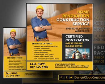 General Contractor Flyer Etsy General Contractor Flyer Etsy