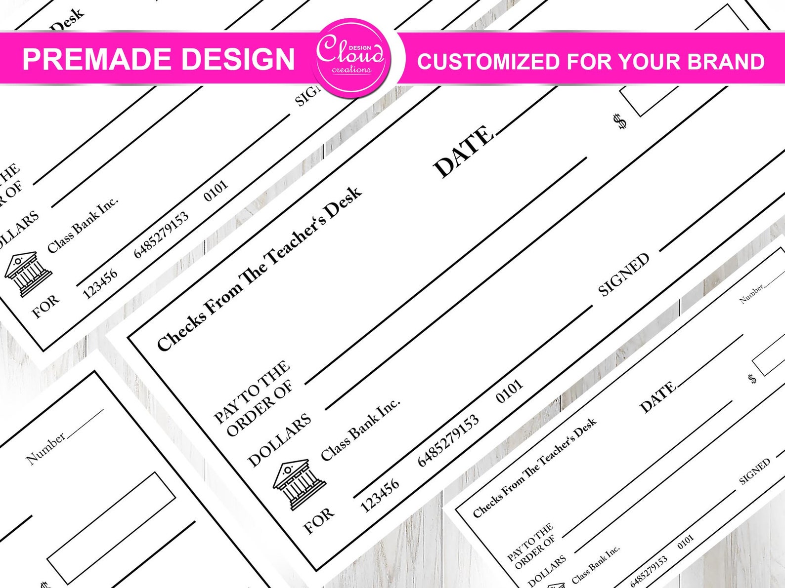 Blank Check Template for Students Printable PDF File PNG PSD - Etsy