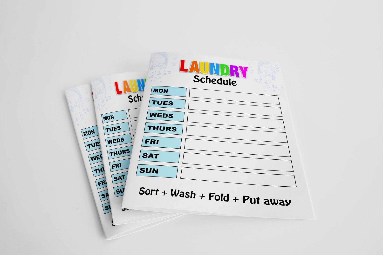 Laundry Schedule Printable Pdf Chore Chart Editable PSD Etsy