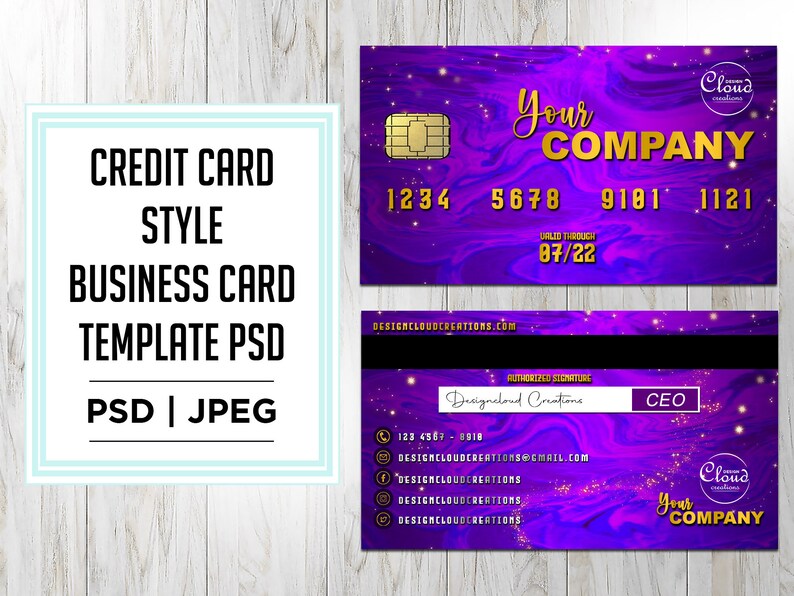 2021 Hologram Credit Card Style Business Card Template PSD | Etsy