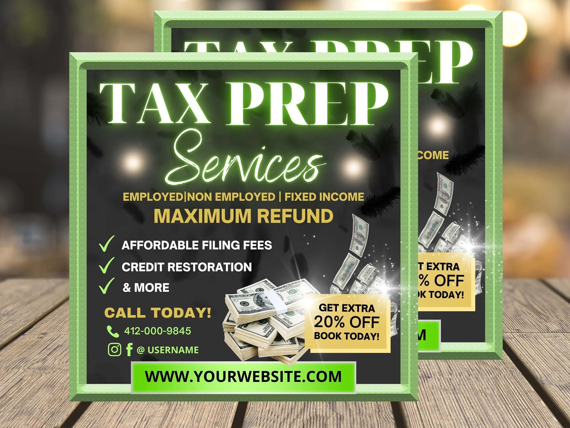 TAX PREPARER FLYER D.I.Y Canva Tax Flyer Template 2021 Etsy