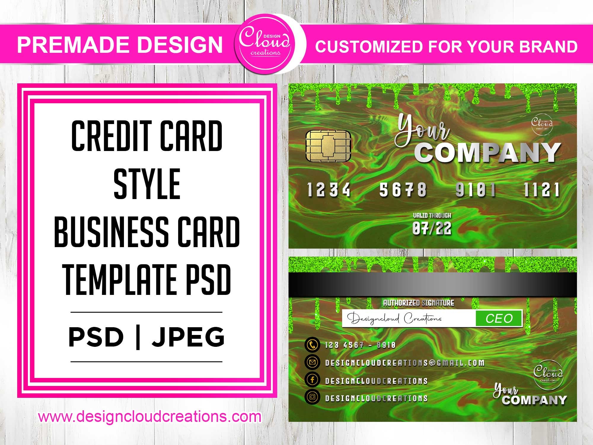 2022 Hologram Credit Card Style Business Card Template PSD | Etsy