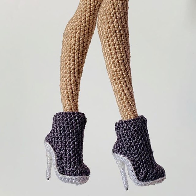 Crochet doll pattern ankle boots Etsy