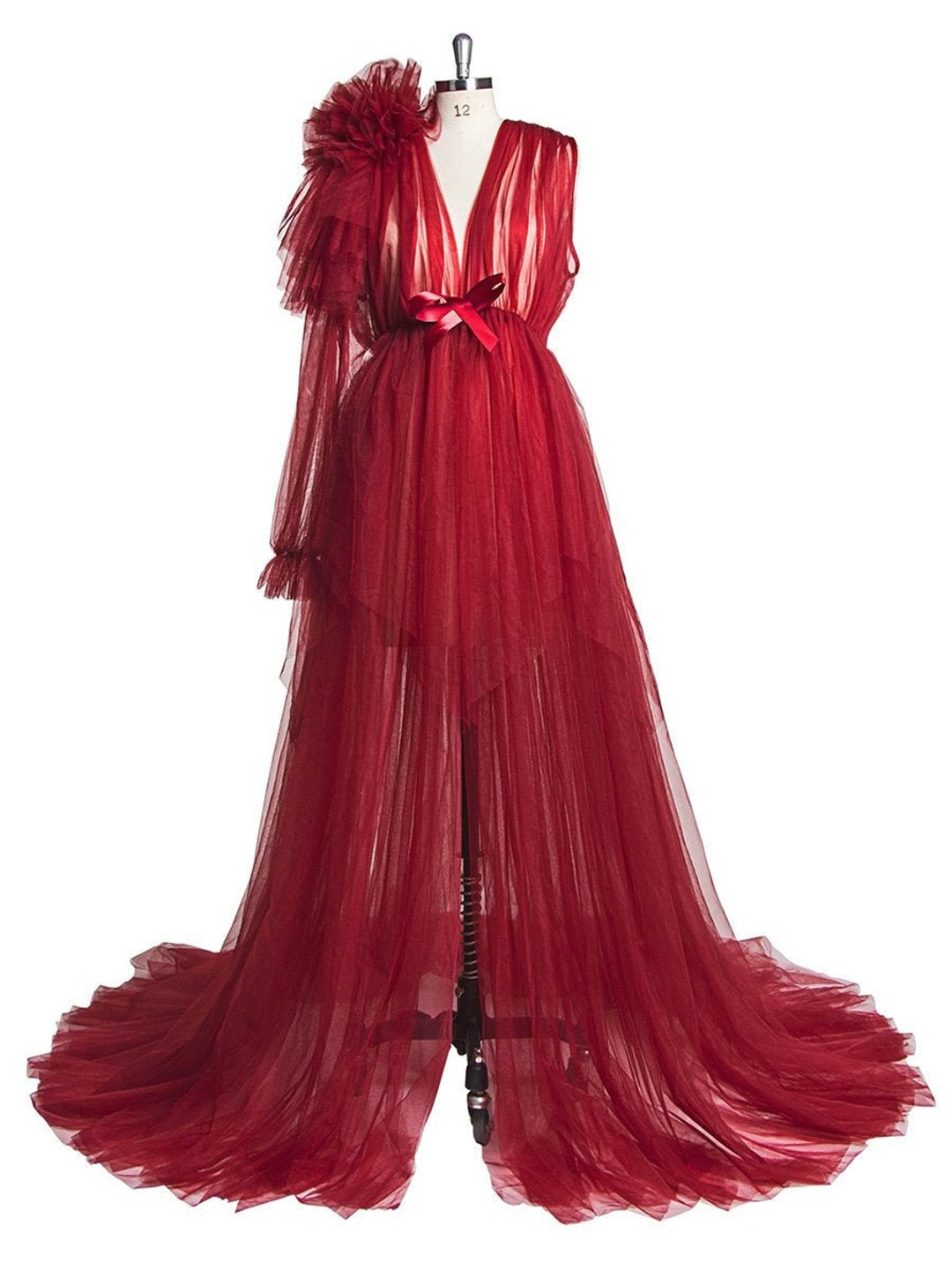 Bridal Robe With Tulle / Wedding Robes for Bride / Long Bride Robe