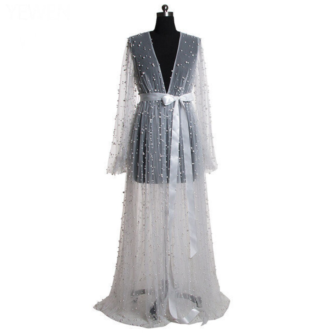 Ivory Pearl Beaded Bridal Robe / Wedding Robes for Bride / Etsy