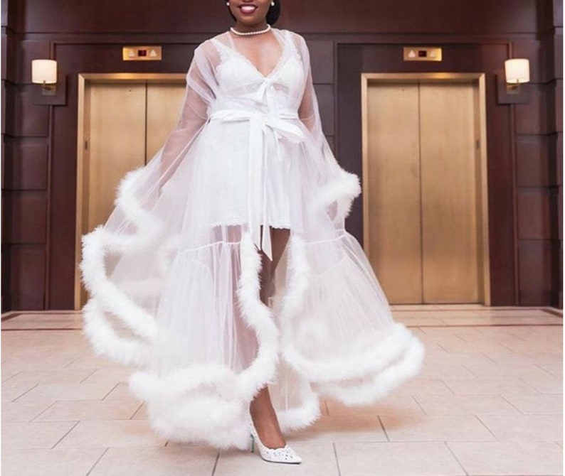 white bride robe