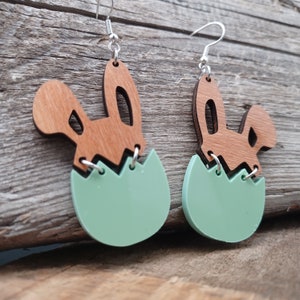 1 pair of earrings bunny in the EGG Easter spring image 3