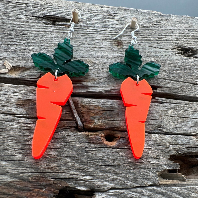 1 pair of earrings bunny lollipop carrot light good mood carrot Easter image 3