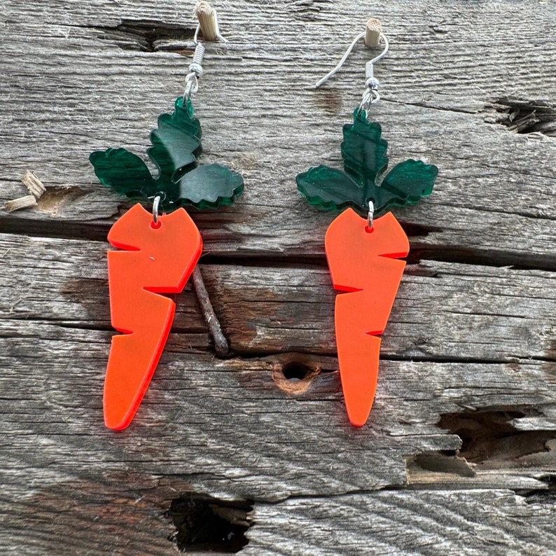 1 pair of earrings bunny lollipop carrot light good mood carrot Easter image 2