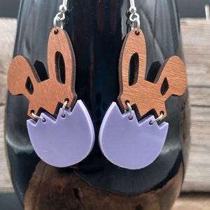 1 pair of earrings bunny in the EGG Easter spring image 2