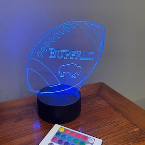 Buffalo LED acrylic design plate and light base with remote - Handmade