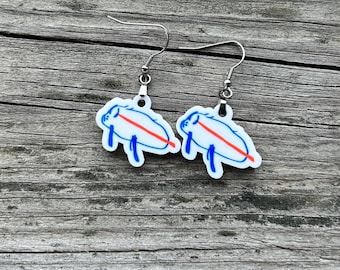 Buffalo Potato Drawing Laser Cut Earrings - Lead and Nickel Free - Handmade