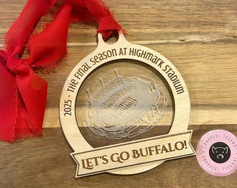 The Final Buffalo Season at Highmark - Last Game Series Acrylic and Wood Christmas Ornament - Handmade, Laser engraved