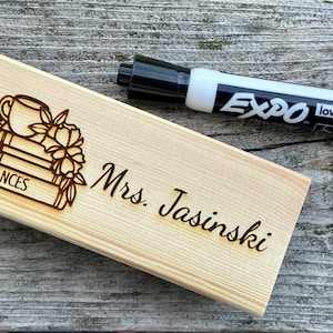 Personalized Classroom Felt Eraser Teacher Gift - Wood Engraved - Handmade - For Chalk or Dry Erase Board