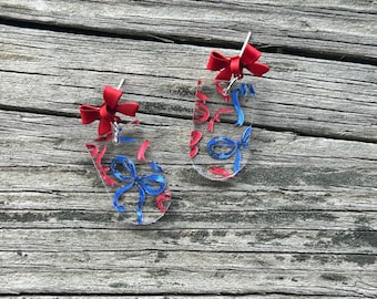 Buffalo Collection Coquette Bow Acrylic Earrings - Lead and Nickel Free - Handmade