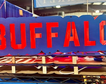 Buffalo LED Wooden Box Sign - Laser Cut - USB power connection - Handmade