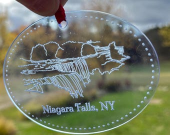 Niagara Falls Christmas Ornament - Handmade, Laser Engraved Acrylic