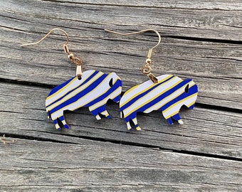 Buffalo Sabres Hockey Zubaz Earrings - Lead and Nickel Free - Handmade