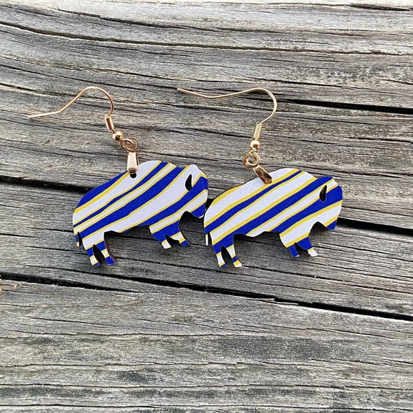 Buffalo Sabres Hockey Zubaz Earrings - Lead and Nickel Free - Handmade