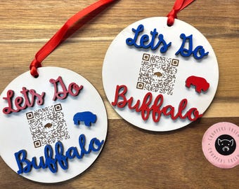 Buffalo Shout Song Wooden Ornament - Scan QR code for music - Handmade Laser Engraved